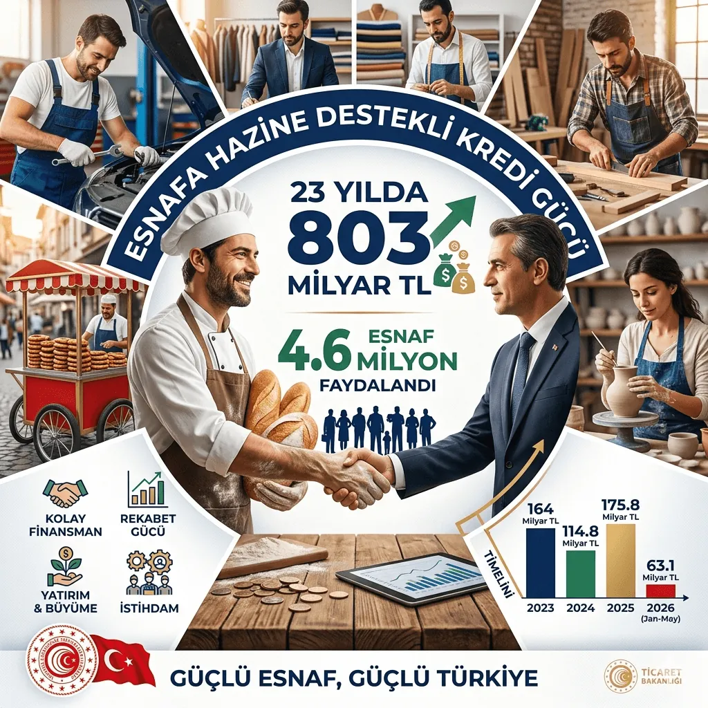 Esnafa 23 Yılda 803 Milyar TL Hazine Destekli Kredi: 4,6 Milyon Esnaf Finansmandan Yararlandı