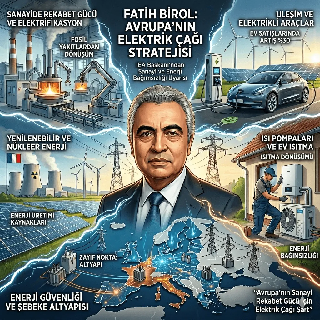 Fatih Birol’dan AB’ye Kritik Uyarı: “Sanayi Rekabeti İçin Elektrik Çağına Geçiş Şart” | Enerji Dönüşümünde Yeni Dönem