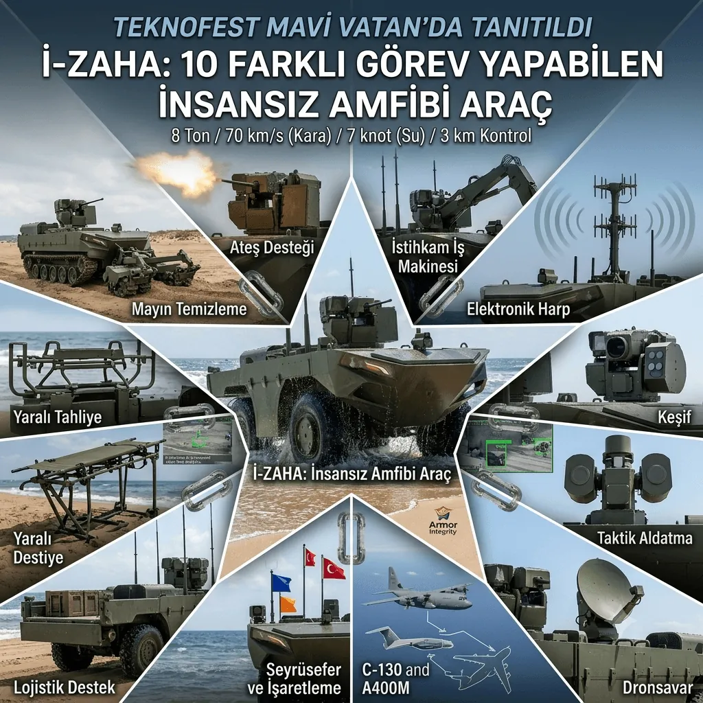 FNSS’den İnsansız Amfibi Araç İ-ZAHA: 10 Farklı Görev Yapabilecek, Yapay Zeka Destekli