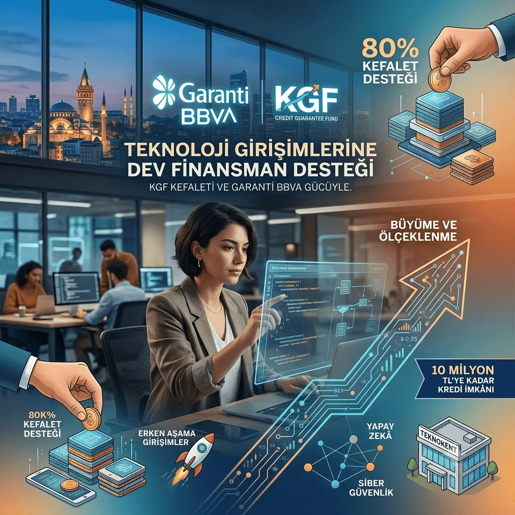 Garanti BBVA ve KGF’den Teknoloji Girişimlerine Dev Finansman Desteği! Erken Aşama Girişimcilere 10 Milyon TL’ye Kadar Kredi İmkânı