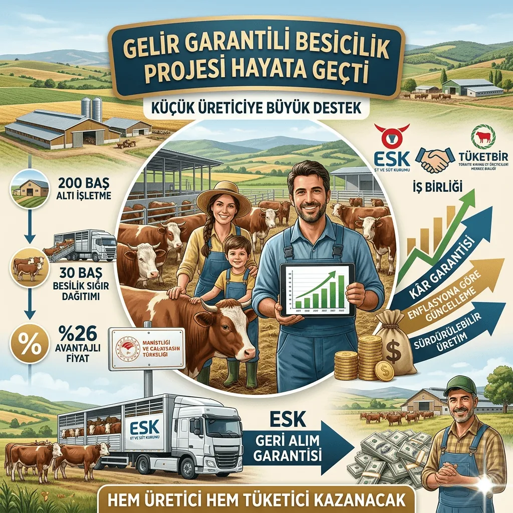 Gelir Garantili Besicilik Projesi Başladı: 108 Bin Sığır Küçük Üreticiye Dağıtılıyor