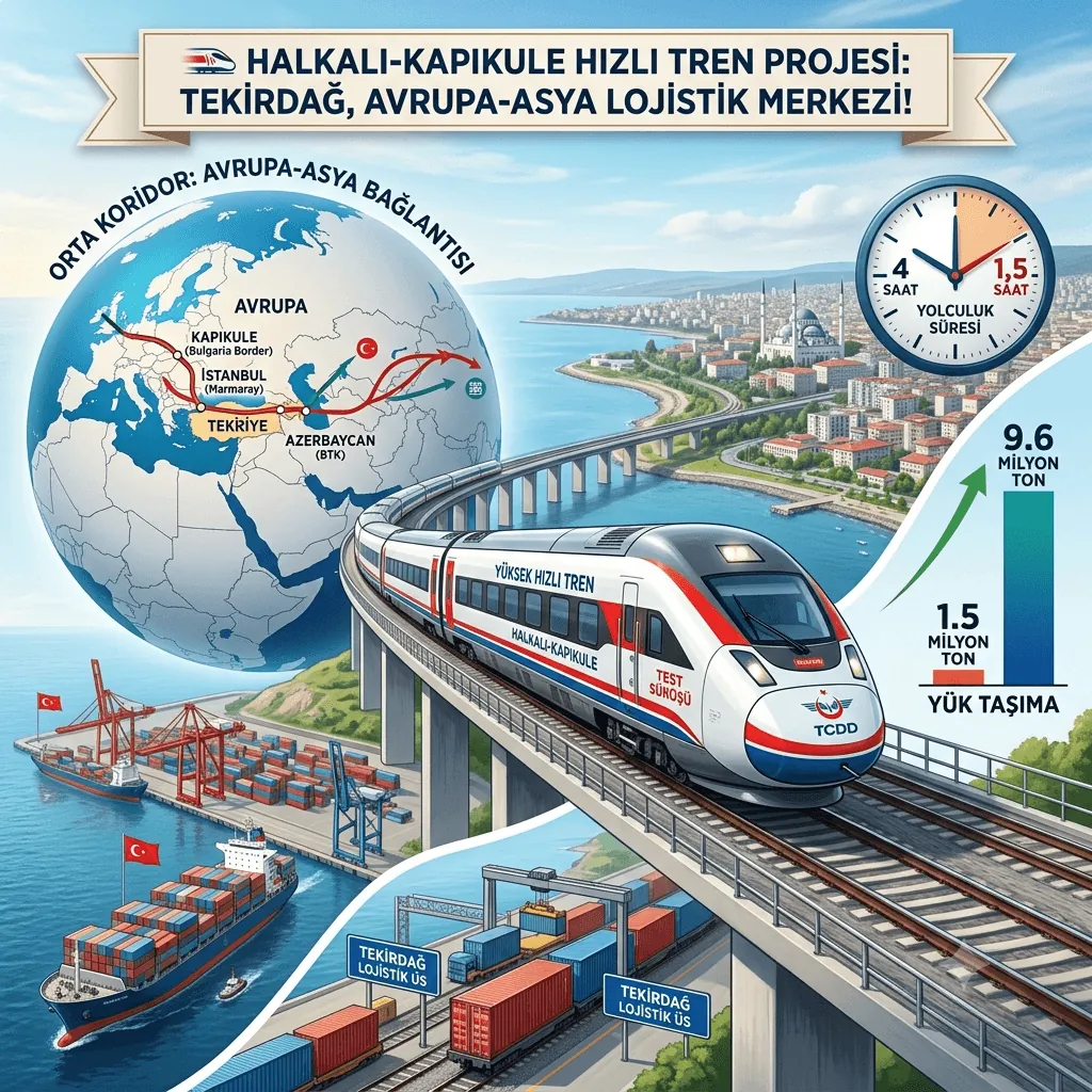 Halkalı-Kapıkule Hızlı Tren Projesi Tekirdağ’ı Avrupa-Asya Lojistik Üssüne Dönüştürecek! Test Sürüşleri Başladı, Yolculuk Süresi 1,5 Saate Düşecek