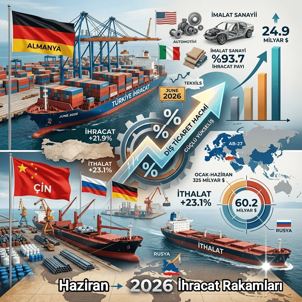 Haziran Ayında İhracat Rekoru! Türkiye'nin Dış Ticaret Hacmi 60,2 Milyar Doları Aştı
