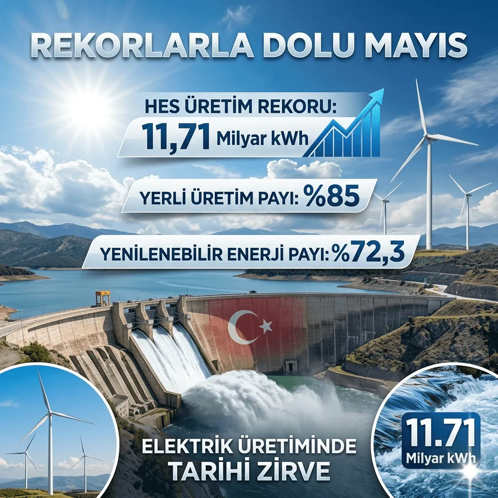 HES’lerden Tarihi Rekor: Türkiye’de Elektrik Üretiminin %43’ü Sudan, %72’si Yenilenebilir Kaynaklardan Karşılandı