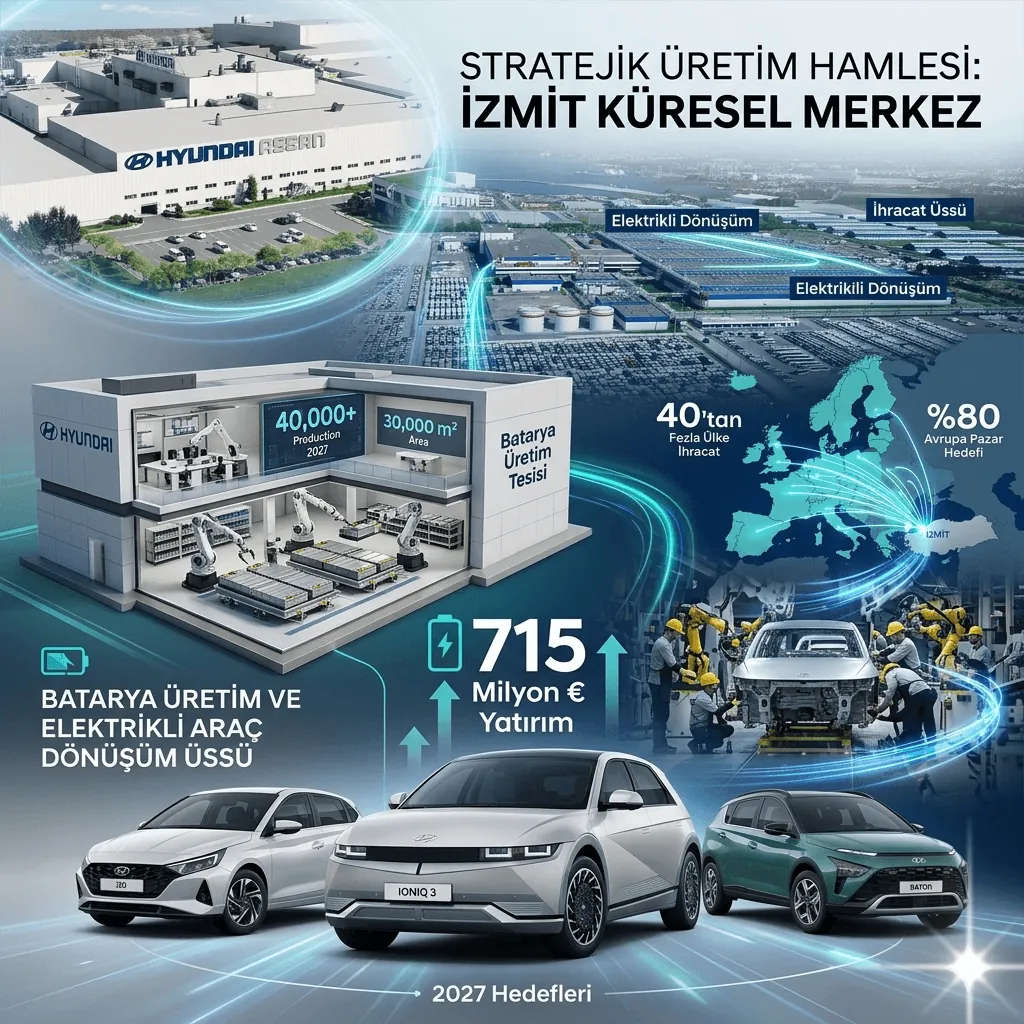 Hyundai’den Türkiye’ye 715 Milyon Euroluk Dev Hamle: Elektrikli Araç ve Batarya Üretim Üssü İzmit Olacak
