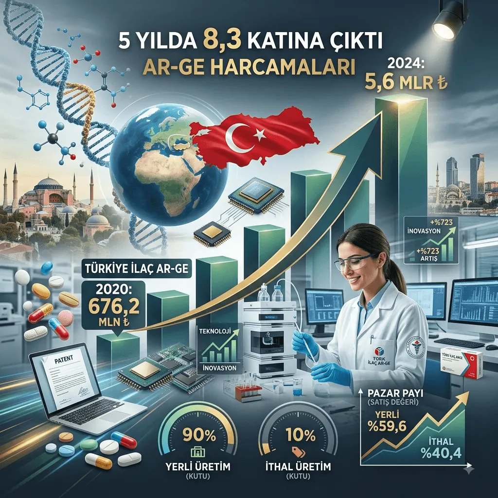 İlaç Sektöründe AR-GE Atağı: Harcamalar 5 Yılda 8,3 Kat Artarak 5,6 Milyar TL'ye Çıktı