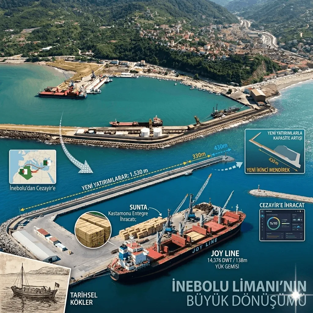 İnebolu Limanı’nda Tarihi Dönüşüm: İlk Ağır Tonajlı Gemi Yanaştı, İhracatta Yeni Dönem Başladı