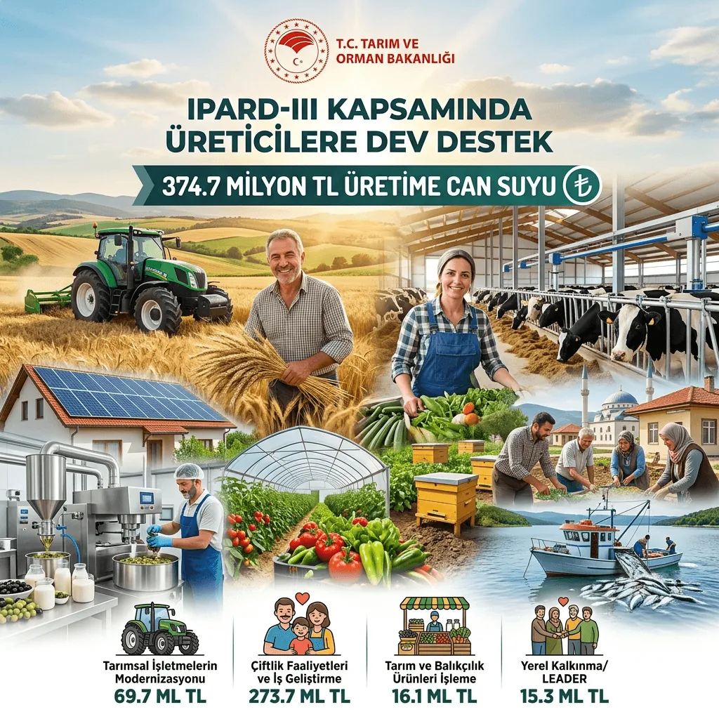 IPARD-III Desteğinde Nisan Rekoru: Bakan Yumaklı’dan Üreticilere 374,7 Milyon Liralık Destek Açıklaması
