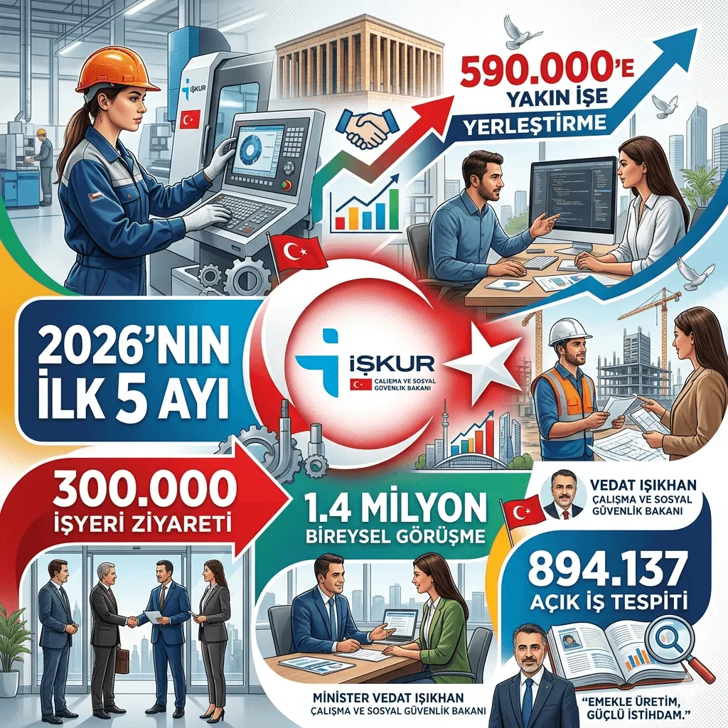 İŞKUR’dan Rekor İstihdam Performansı: 5 Ayda 590 Bin Kişi İşe Yerleştirildi