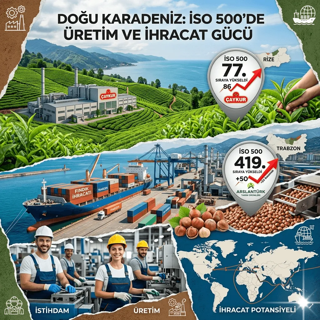 İSO 500 2025’te Doğu Karadeniz’den İki Dev: ÇAYKUR İlk 100’de Yükseldi, Arslantürk 50 Basamak Çıktı