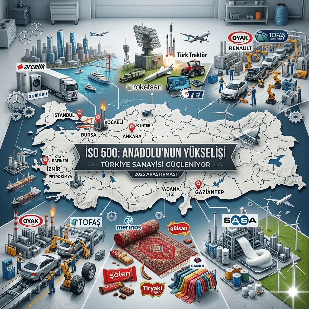 İSO 500’de Anadolu’nun Yükselişi Sürüyor: İstanbul Zirvede, Gaziantep ve Bursa Gücünü Artırıyor