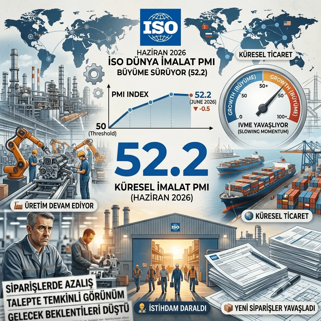 İSO Dünya İmalat PMI Raporu Açıklandı! Küresel Sanayide Büyüme Sürüyor, İvme Yavaşlıyor