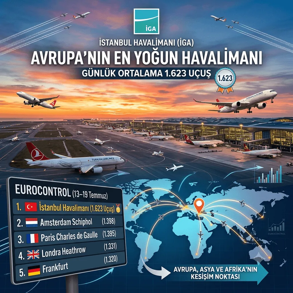 İstanbul Havalimanı Avrupa'da Zirveyi Bırakmadı! Günlük 1.623 Uçuşla En Yoğun Havalimanı Seçildi