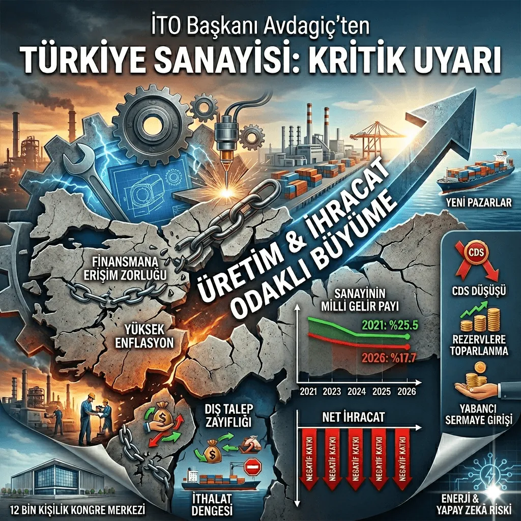 İTO Başkanı Şekib Avdagiç’ten Kritik Uyarı: Sanayinin Milli Gelirdeki Payı Düştü, Ekonomi Programında Revizyon Şart