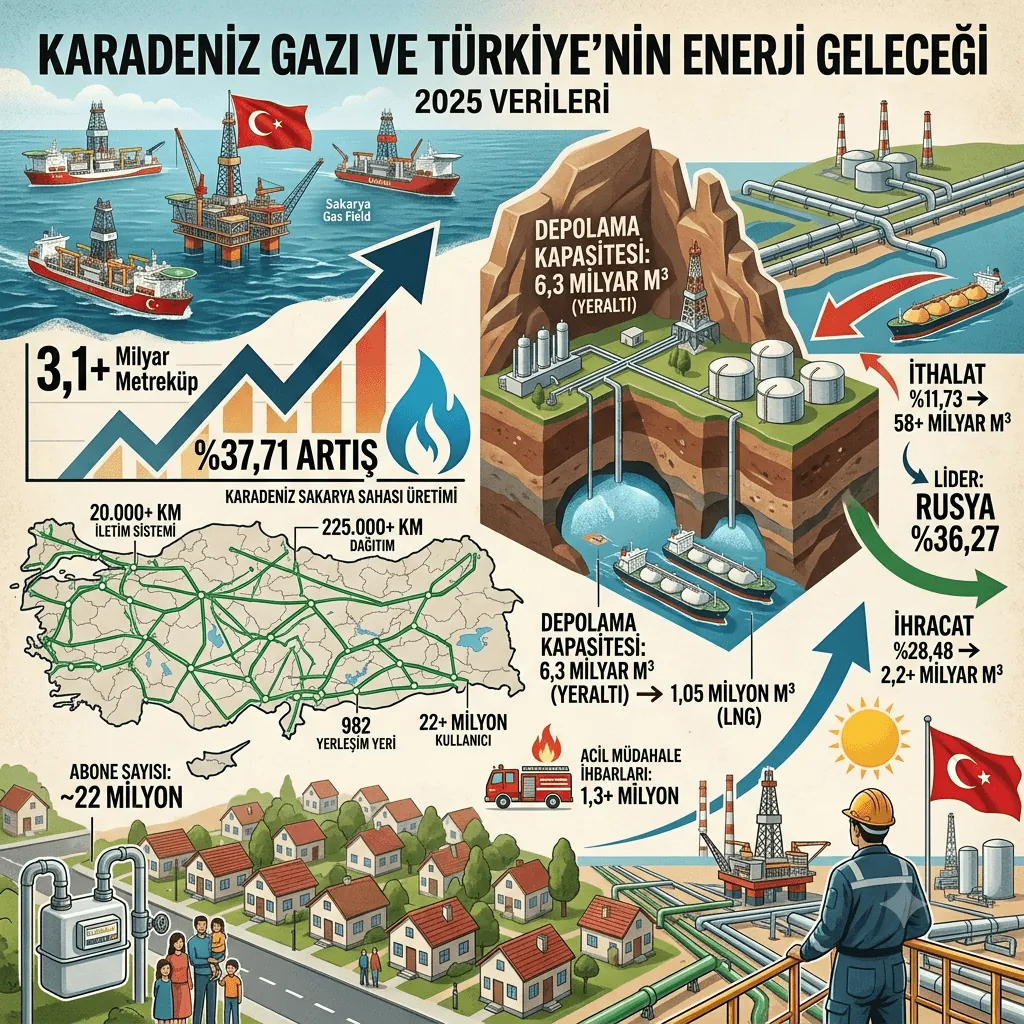 Karadeniz Gazı Etkisi Büyüyor! Yerli Doğal Gaz Üretimi 3,1 Milyar Metreküpü Aştı