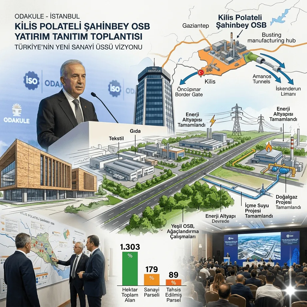 Kilis Polateli Şahinbey OSB Yatırım Toplantısı Odakule’de Gerçekleştirildi: Türkiye’nin Yeni Sanayi Üssü Vizyonu Vurgulandı