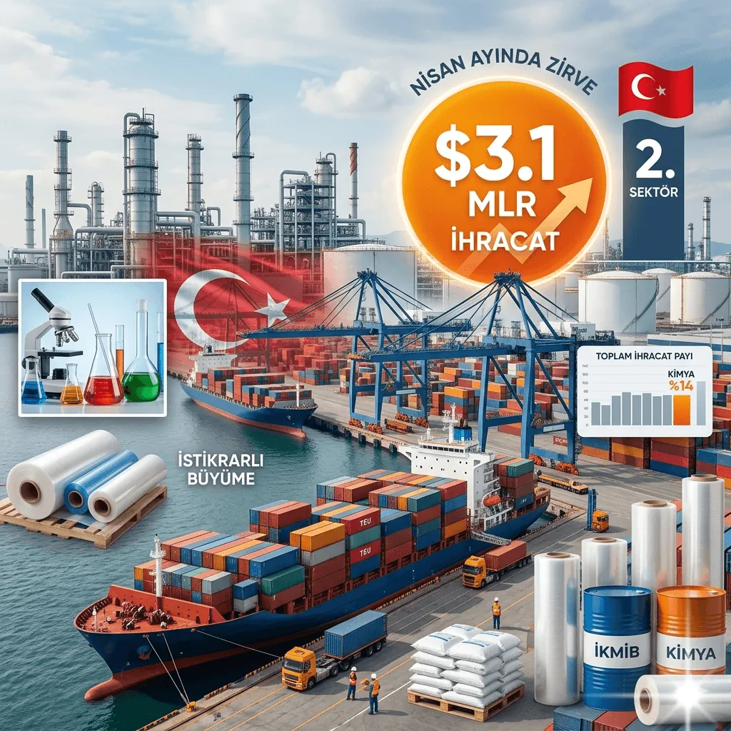Kimya Sektörü Nisan’da Zirveye Oynadı: 3,1 Milyar Dolarlık İhracatla Türkiye’nin İkinci Büyük Gücü Oldu