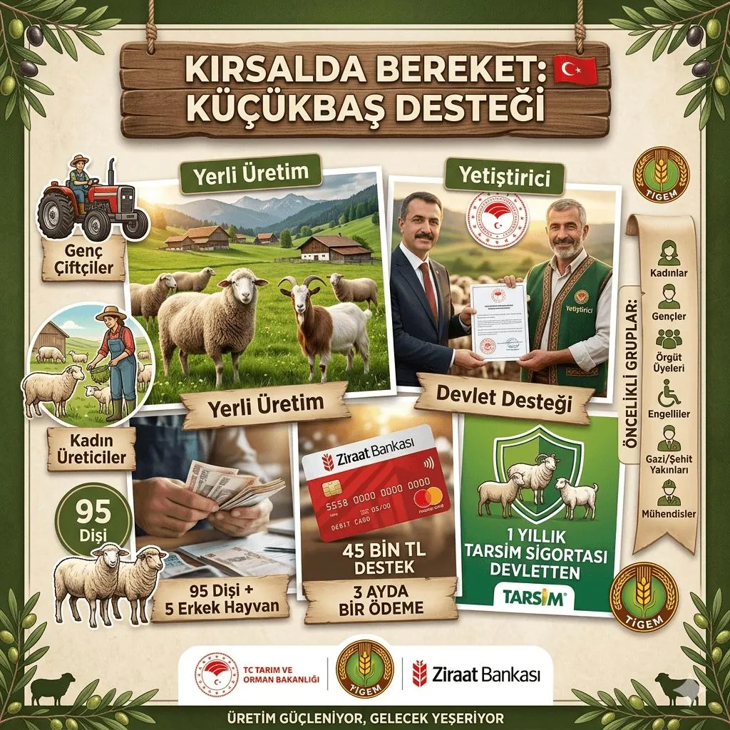 Kırsalda Bereket Projesi Başladı: 100 Küçükbaş Hayvan, 45 Bin TL Destek, Ücretsiz Sigorta ve Uygun Krediyle Hayvancılıkta Yeni Dönem