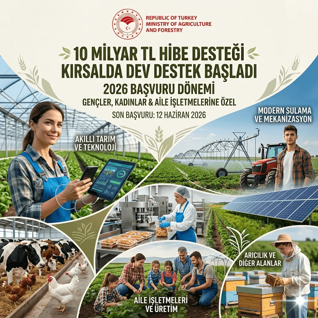 Kırsalda Dev Destek Başladı: 10 Milyar TL Hibe Programı ile %70’e Varan Teşvik, Başvurular Açıldı