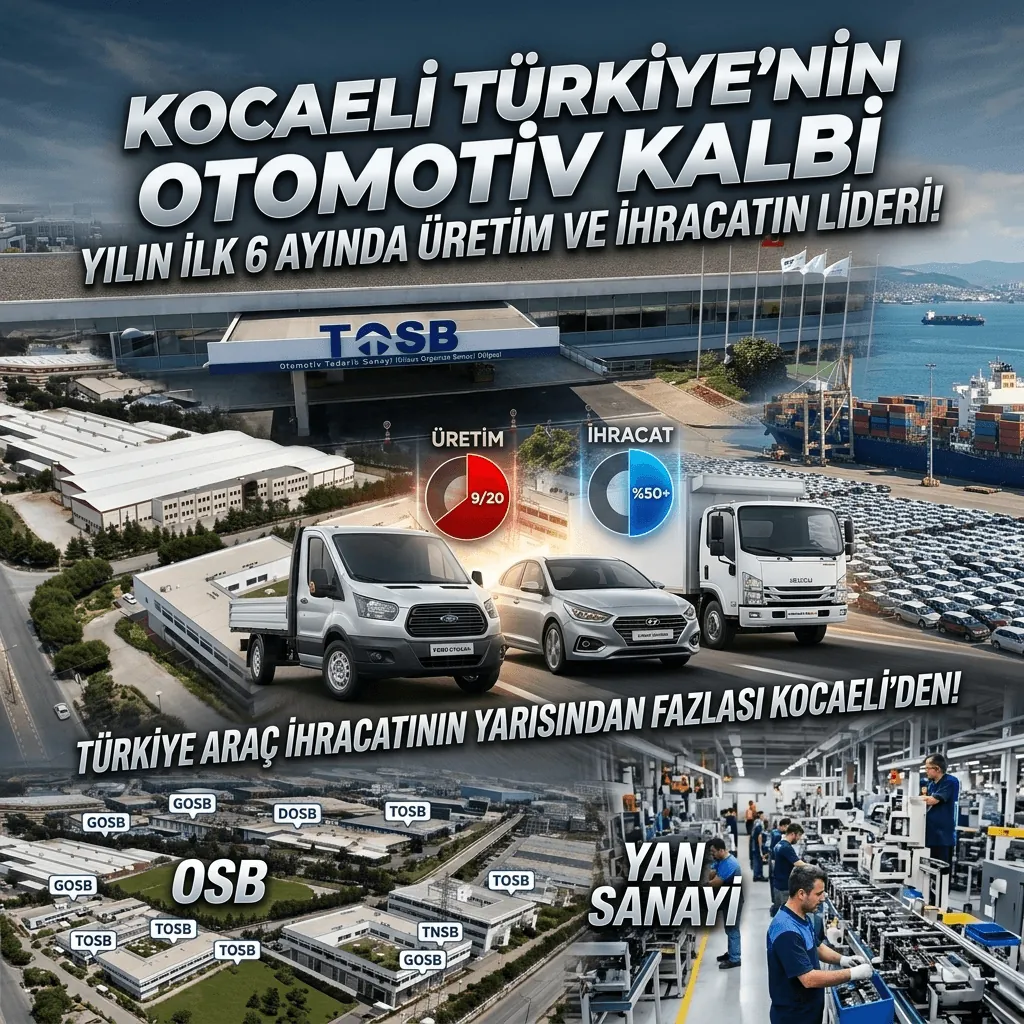 Kocaeli Otomotivde Zirveyi Bırakmadı! Türkiye'de Üretilen Her 20 Araçtan 9'u Bu Kentten Çıktı