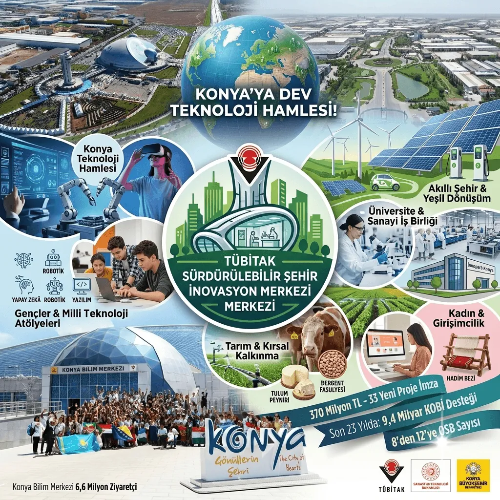 Konya'ya Dev Müjde! TÜBİTAK Sürdürülebilir Şehir Araştırma ve İnovasyon Merkezi Kuruluyor