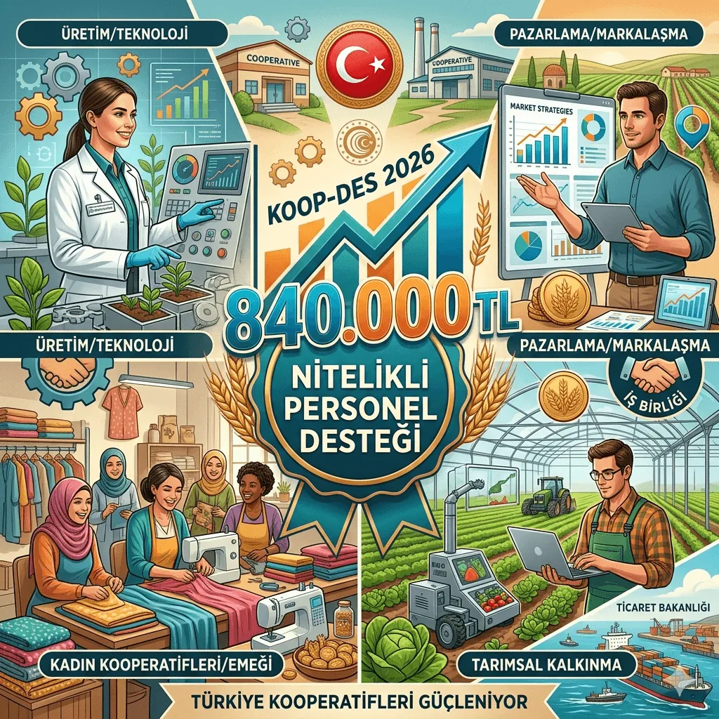 KOOP-DES 2026 Destekleri Artırıldı: Nitelikli Personel Desteği 840 Bin TL Oldu!