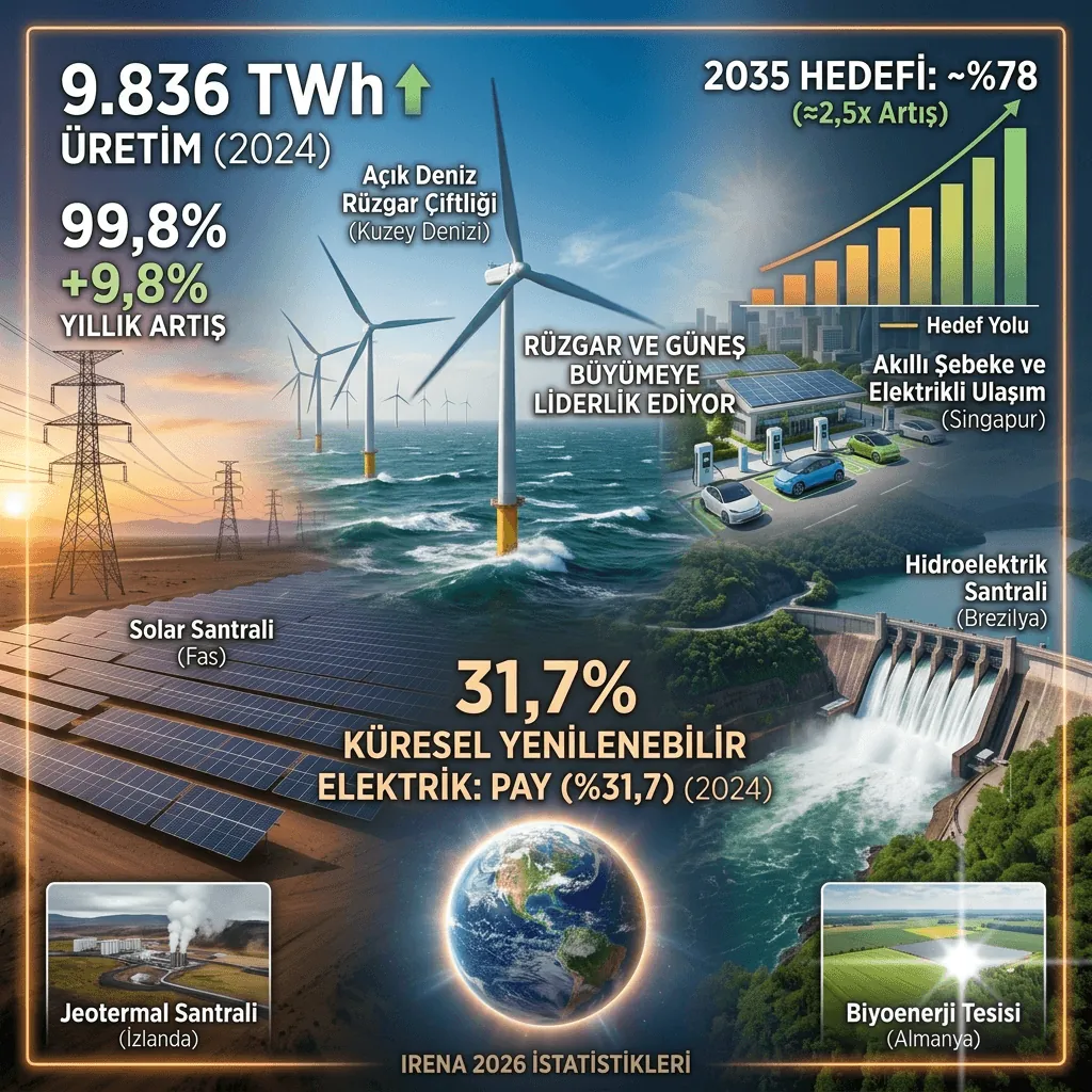 Küresel Enerji Dönüşümünde Tarihi Eşik! Dünya Yenilenebilir Enerji Elektrik Üretiminde Rekor Paya Ulaştı