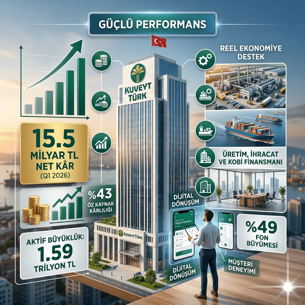 Kuveyt Türk 2026 İlk Çeyrekte 15,5 Milyar TL Net Kâr Açıkladı: Aktif Büyüklük 1,59 Trilyon TL’ye Ulaştı