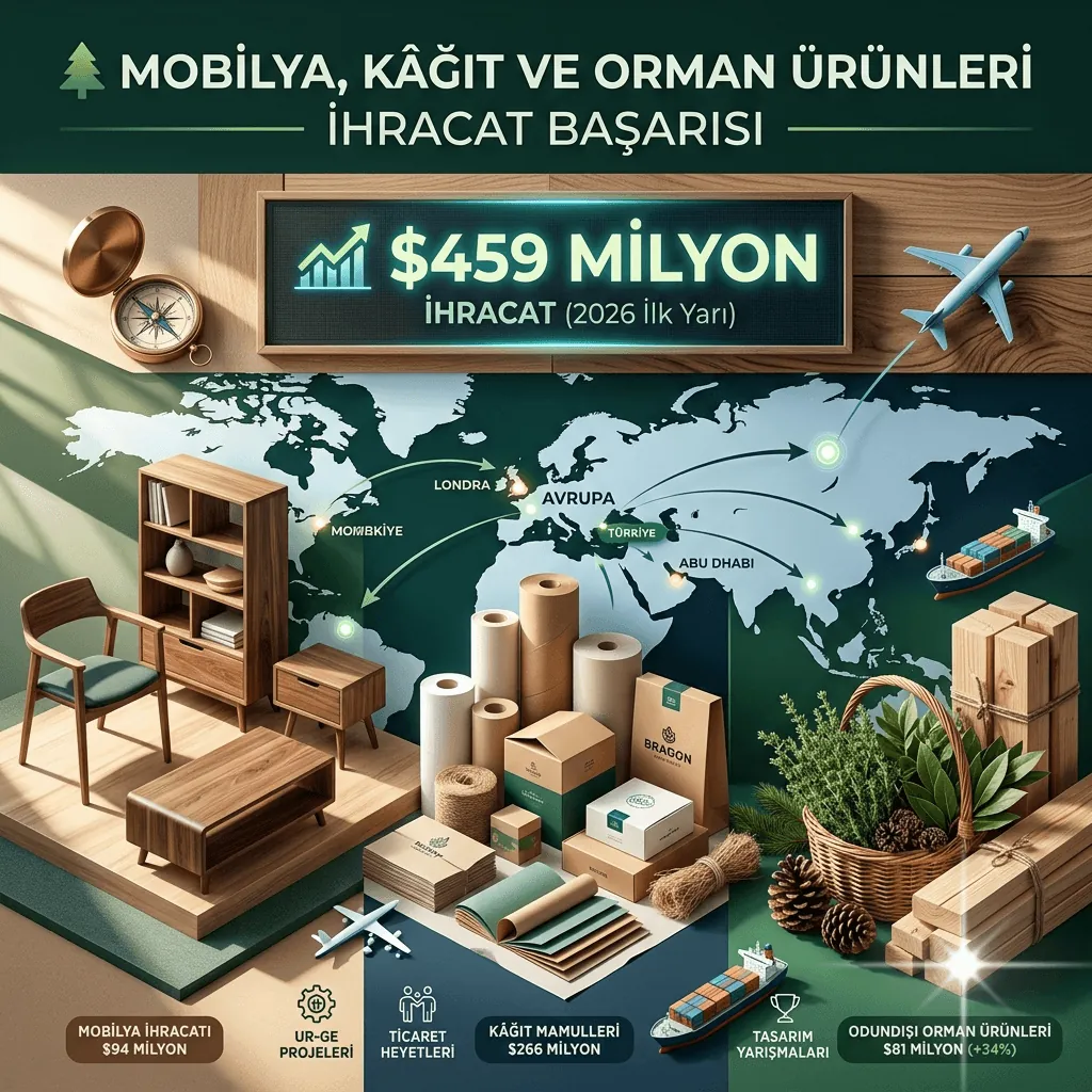 Maliyet Baskısına Rağmen 459 Milyon Dolarlık İhracat! Mobilya ve Orman Ürünleri Sektörü Yeni Pazarlara Odaklandı