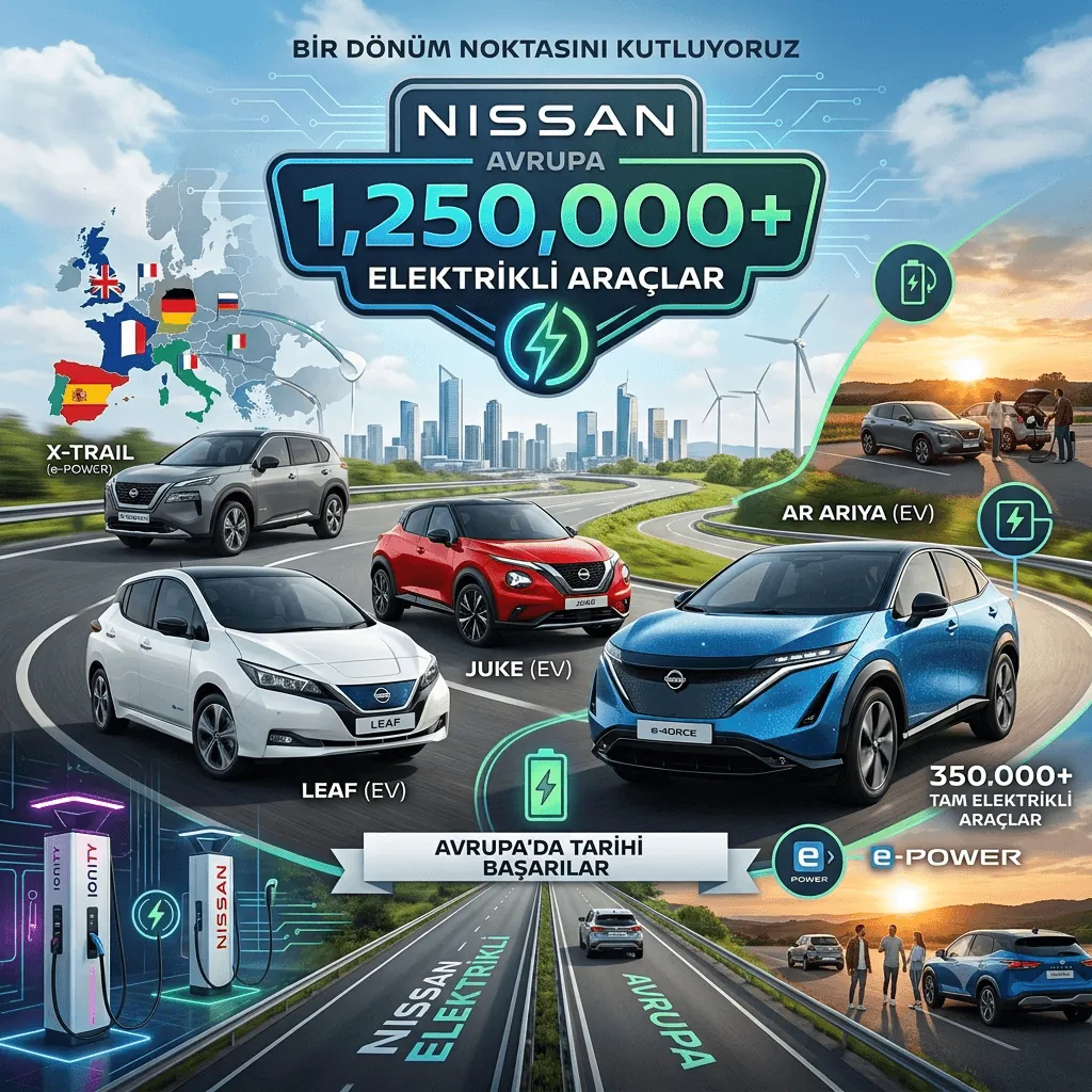 Nissan Avrupa'da Rekor Kırdı! Elektrikli ve Hibrit Araç Satışları 1 Milyon 250 Bini Aştı