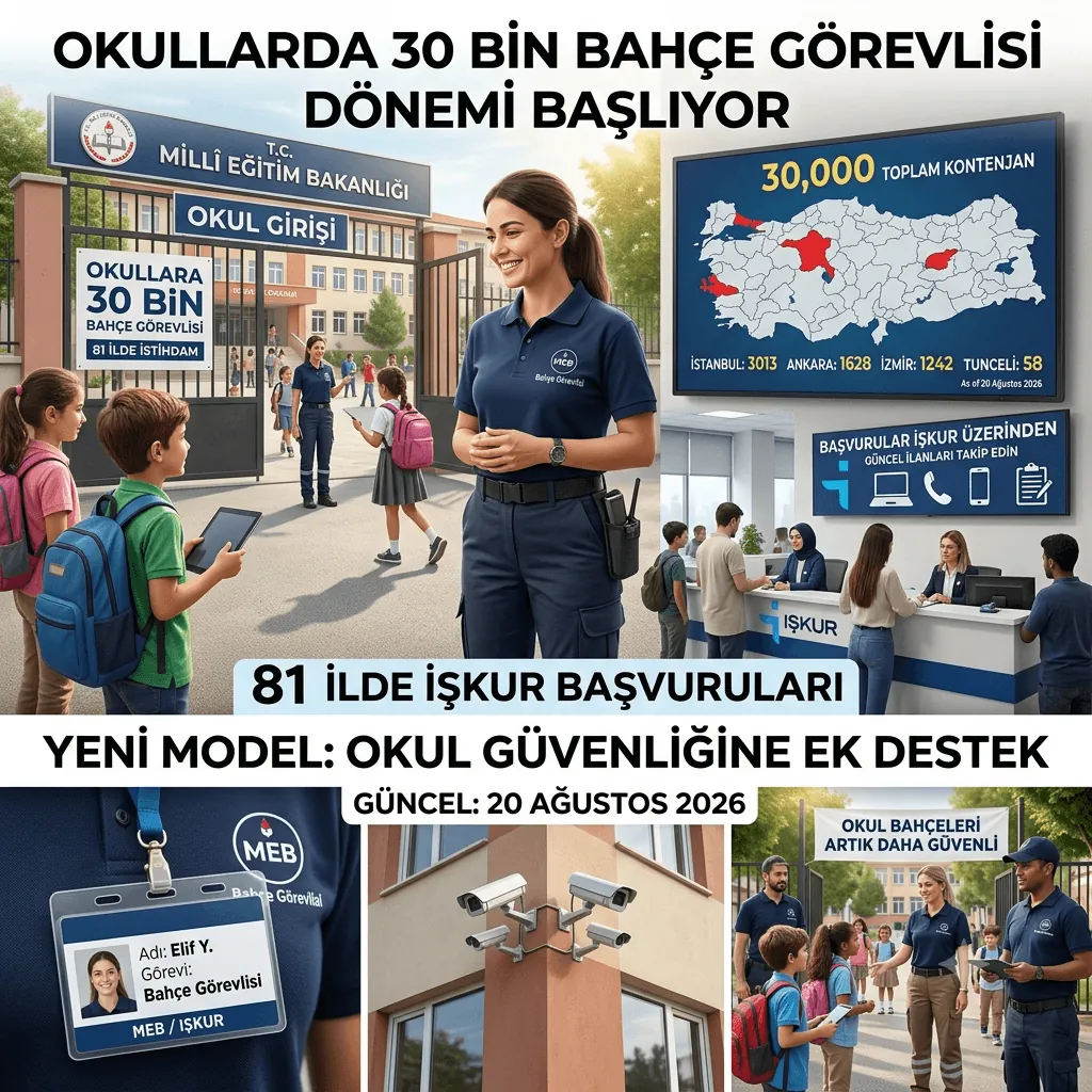 Okullara 30 Bin Personel Alımı: 81 İlin Kontenjanı Belli Oldu, Başvurular İŞKUR’dan Yapılacak