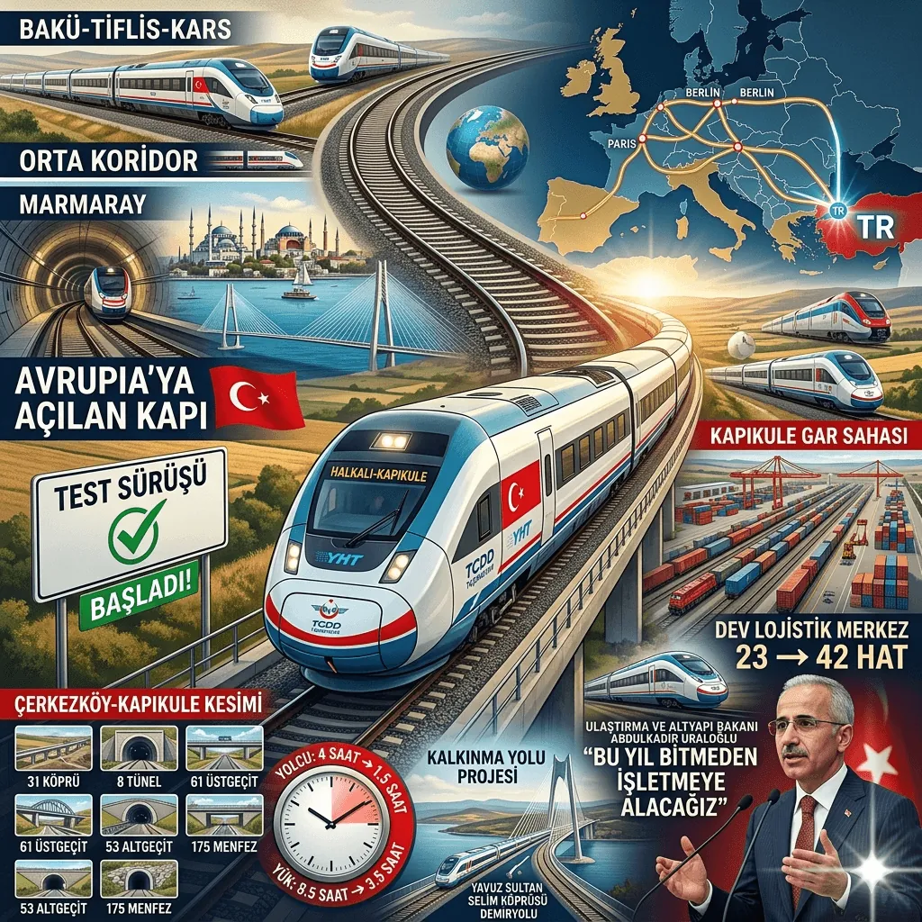 Orta Koridor Güçleniyor: Halkalı-Kapıkule Hızlı Tren Hattı Türkiye’yi Avrupa’nın Lojistik Merkezi Yapacak