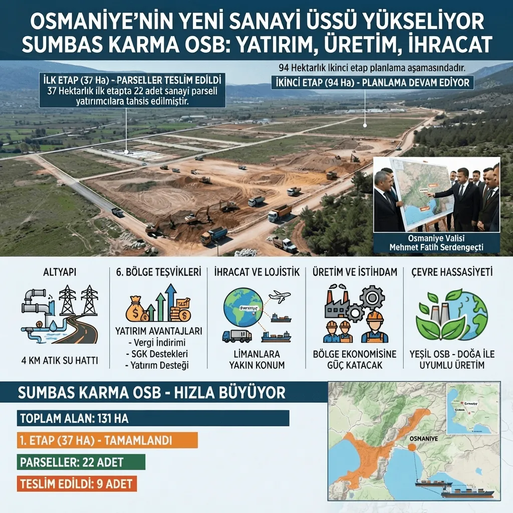 Osmaniye'de Dev Sanayi Hamlesi: Sumbas Karma OSB'de İlk Parseller Teslim Edildi, Üretim ve İhracatta Yeni Dönem Başlıyor