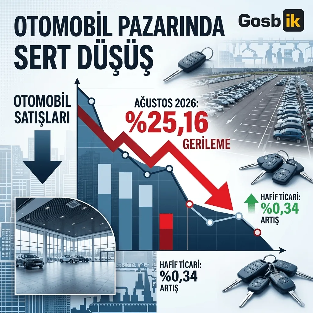 Otomotiv Pazarında Ağustos Şoku! Otomobil Satışları Yüzde 25,16 Geriledi