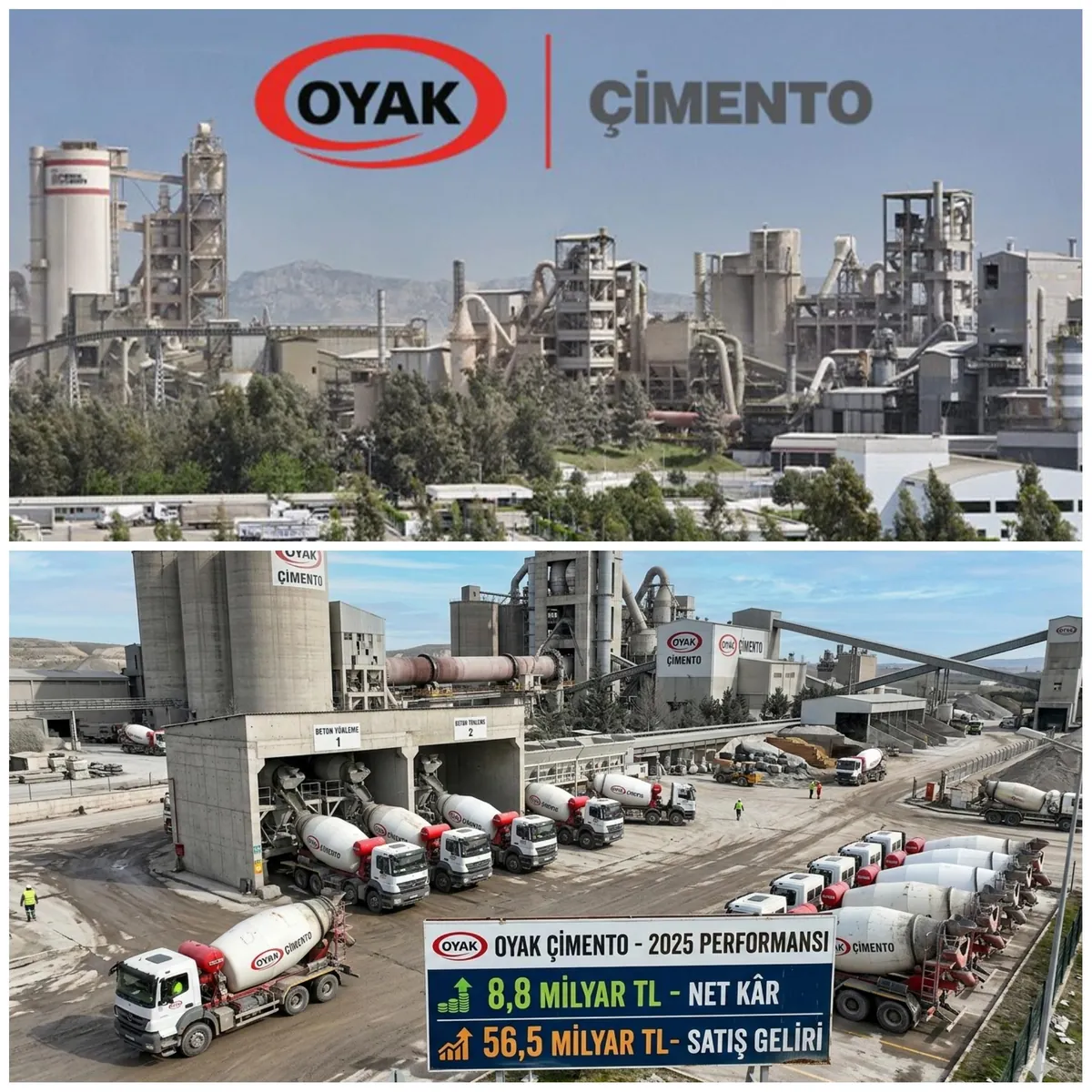 OYAK Çimento 2025’te 8,8 Milyar TL Net Kâr Açıkladı: 56,5 Milyar TL Satış Geliri ve Güçlü FAVÖK Performansı