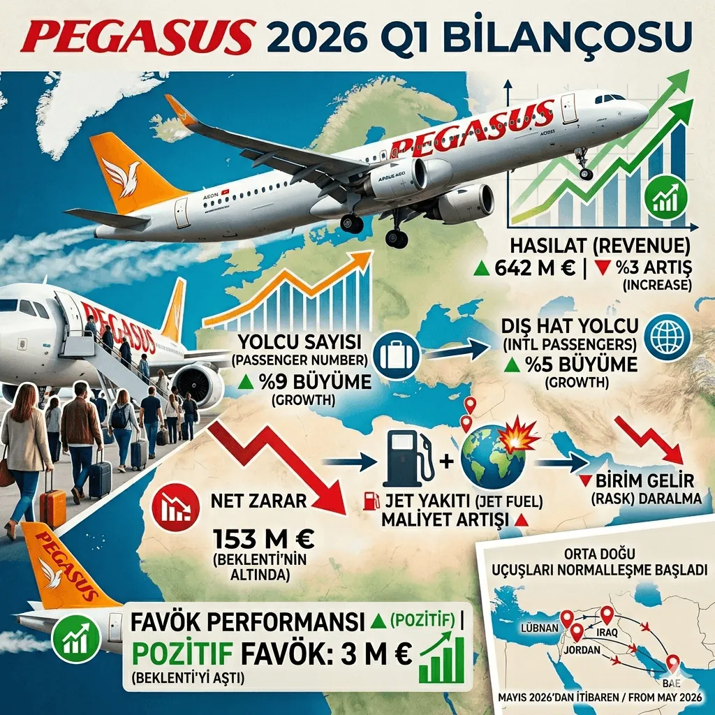 Pegasus’un İlk Çeyrek Zararı Beklentilerin Altında Kaldı: Yolcu Sayısında Güçlü Artış