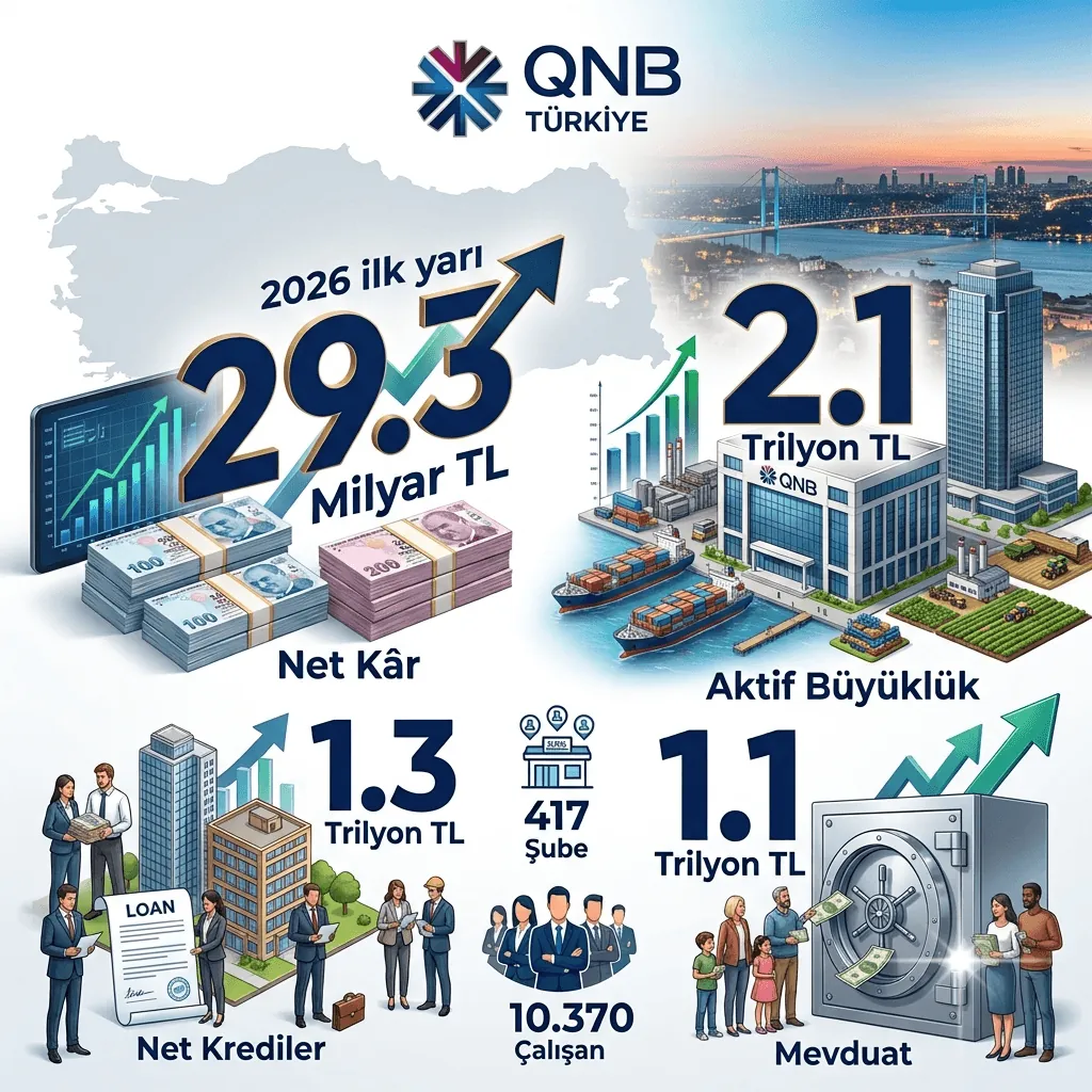 QNB Türkiye'den Rekor İlk Yarı Performansı! Net Kâr Yüzde 34 Artarak 29,3 Milyar TL'ye Ulaştı