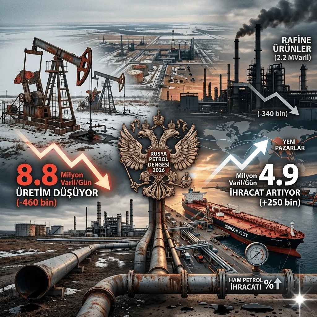 Rusya’nın Petrol Dengesi Değişiyor: Üretim Düşerken İhracatın Artması Küresel Enerji Piyasasını Nasıl Etkiliyor?