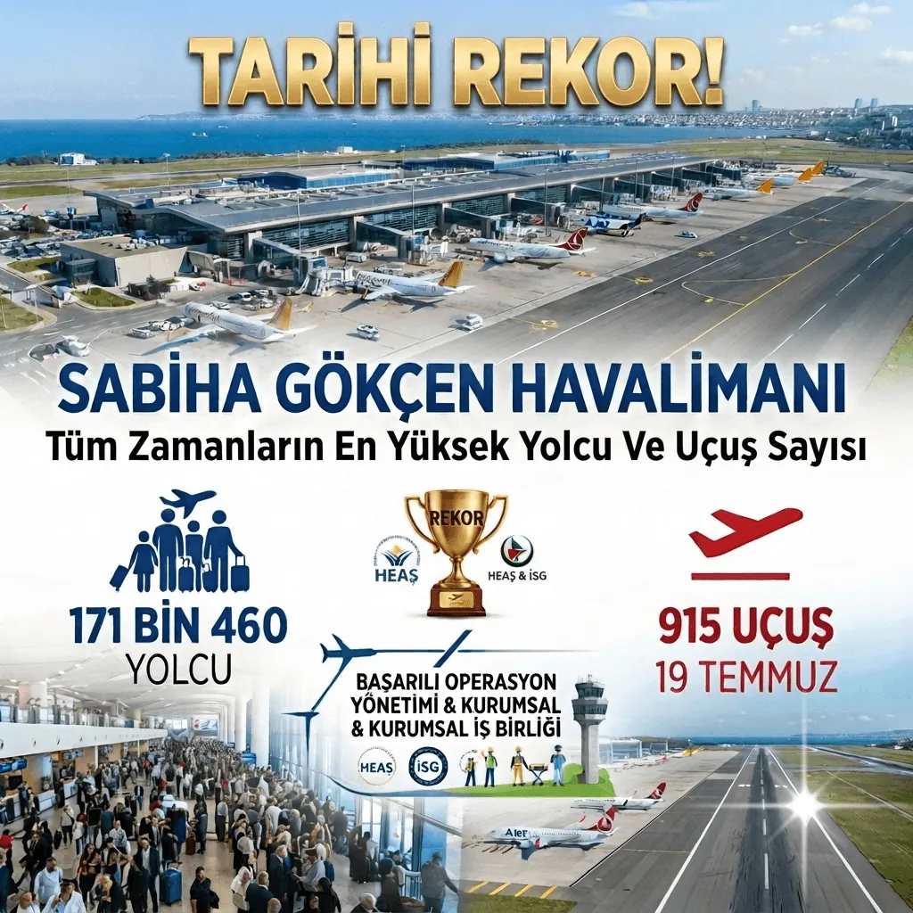 Sabiha Gökçen Havalimanı'nda Tarihi Rekor: Bir Günde 171 Bin Yolcu ve 915 Uçuş Gerçekleşti