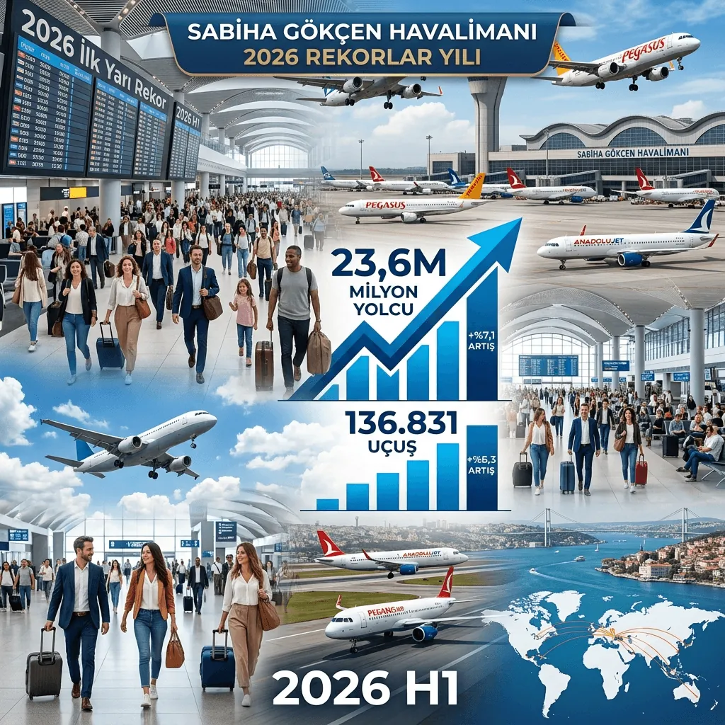 Sabiha Gökçen Havalimanı'ndan İlk Yarıda Rekor Performans! 23,6 Milyon Yolcu ve 136 Bin Uçuşa Ulaşıldı
