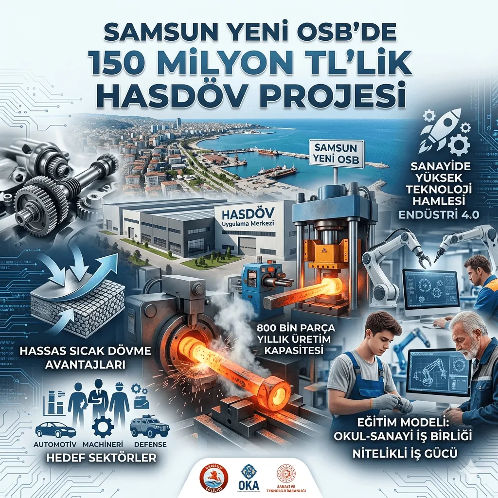 Samsun Yeni OSB’de 150 Milyon TL’lik HASDÖV Yatırımı: Sanayide Yüksek Teknoloji ve İstihdam Atağı