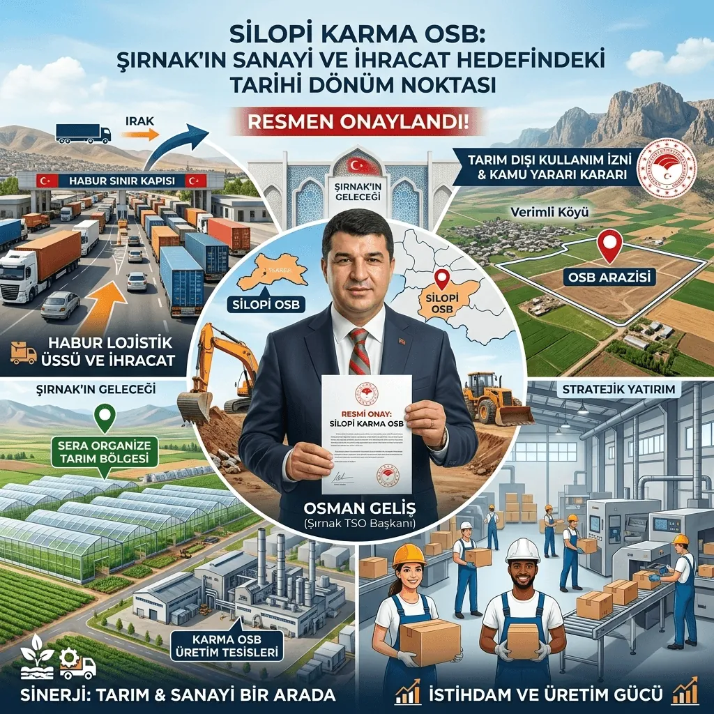 Silopi Karma OSB Resmen Onaylandı! Habur Avantajıyla Şırnak Sanayi ve İhracatta Yeni Döneme Giriyor