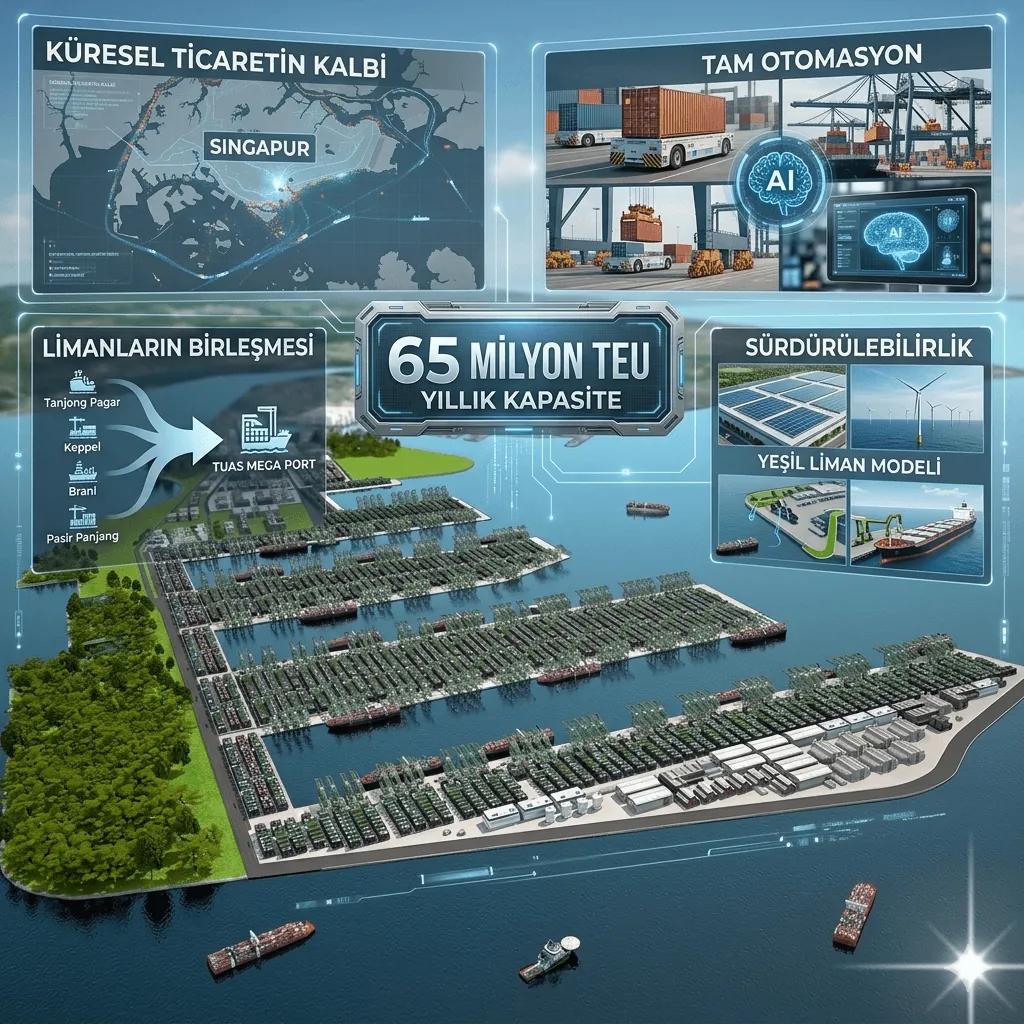 Singapur Tuas Mega Port ile Küresel Ticaretin Geleceğini Yeniden Yazıyor: 65 Milyon Konteyner Kapasiteli Akıllı Liman