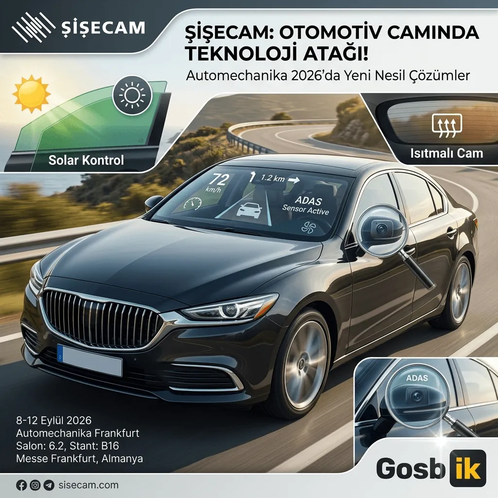 Şişecam’dan Otomotiv Camında Teknoloji Gövde Gösterisi! Automechanika 2026’da HUD ve ADAS Çözümlerini Sergileyecek