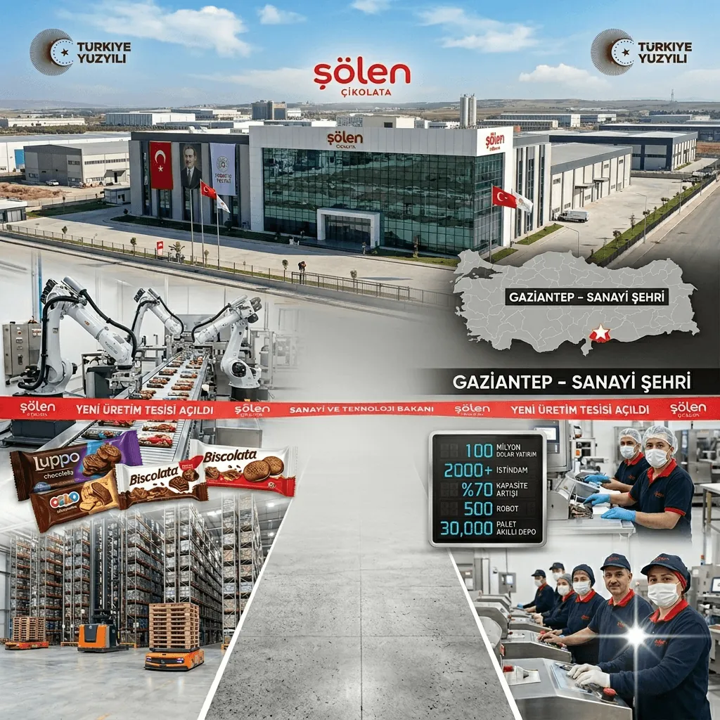 Şölen Çikolata’dan Gaziantep’e 100 Milyon Dolarlık Dev Yatırım! 500 Robotlu Akıllı Fabrika Açıldı