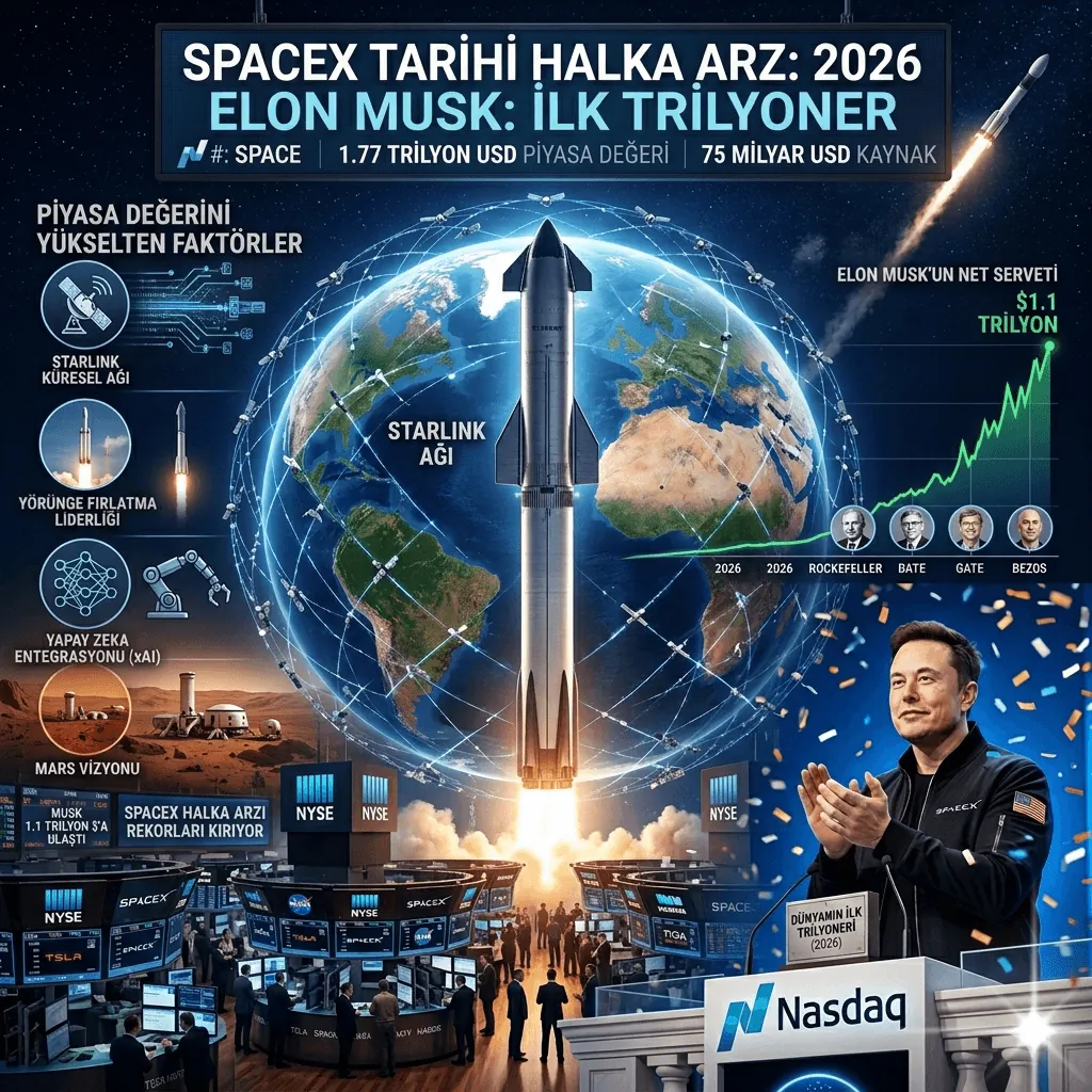 SpaceX Tarih Yazdı: 75 Milyar Dolarlık Halka Arz Sonrası Elon Musk Dünyanın İlk Trilyoneri Oldu