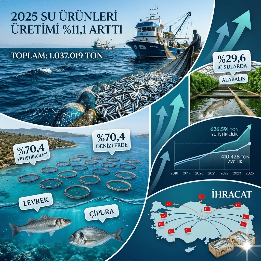 Su Ürünleri Üretiminde Rekor Büyüme: Türkiye’de Üretim 1 Milyon Tonu Aştı, Hamsi Zirvedeki Yerini Korudu