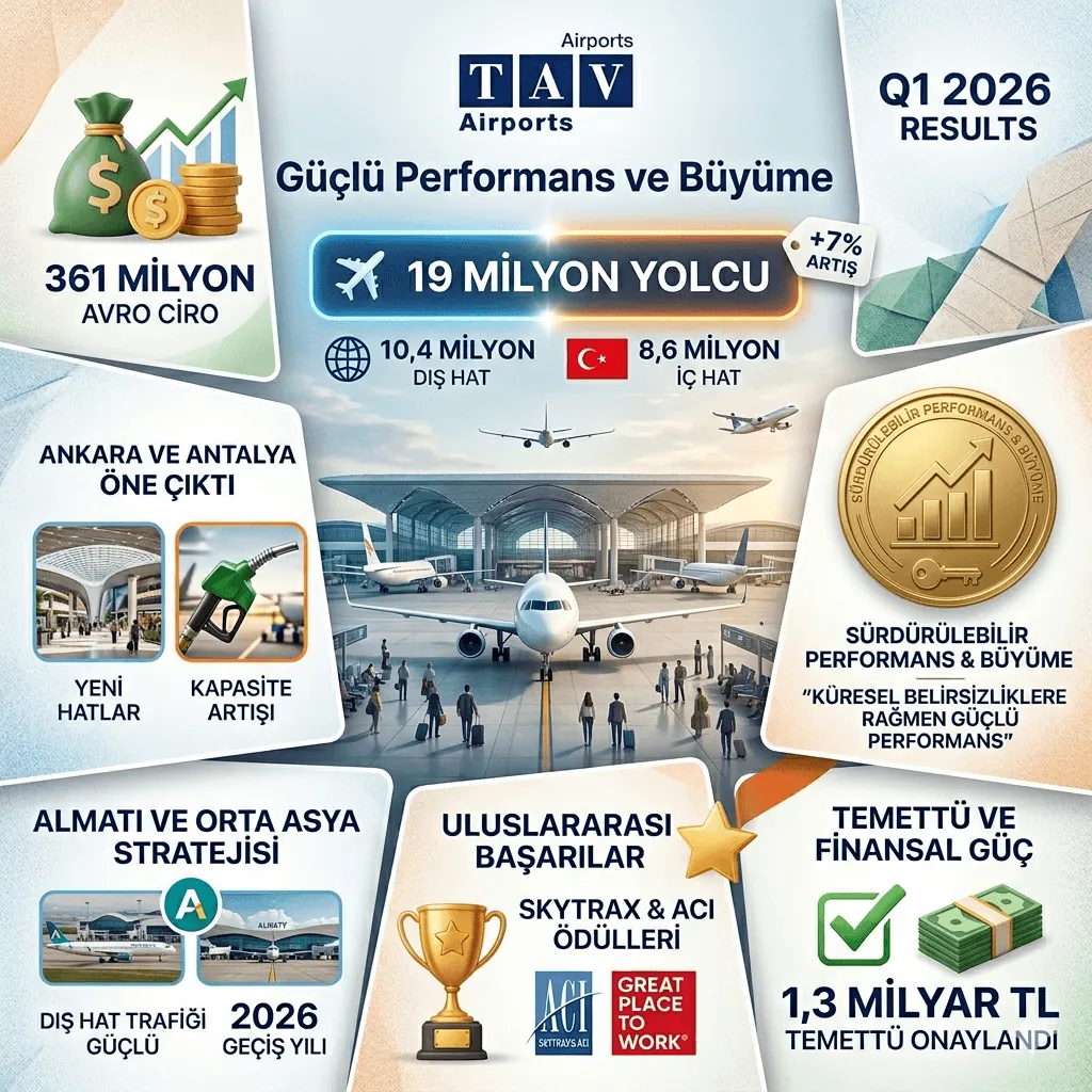 TAV Havalimanları 2026 İlk Çeyrek Sonuçları: 19 Milyon Yolcu, 361 Milyon Avro Ciro ve Küresel Büyüme