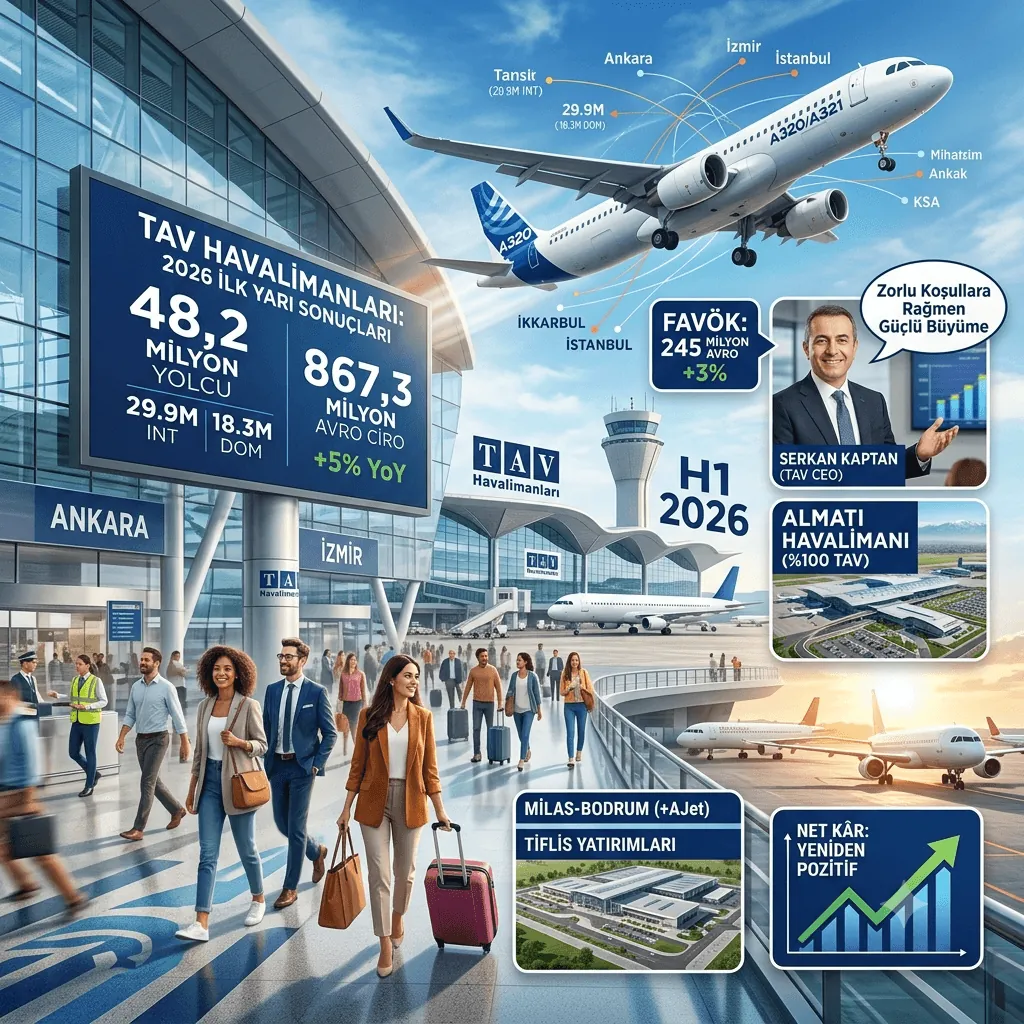 TAV Havalimanları'ndan Güçlü İlk Yarı Performansı: Ciro 867,3 Milyon Avroya, Yolcu Sayısı 48,2 Milyona Ulaştı