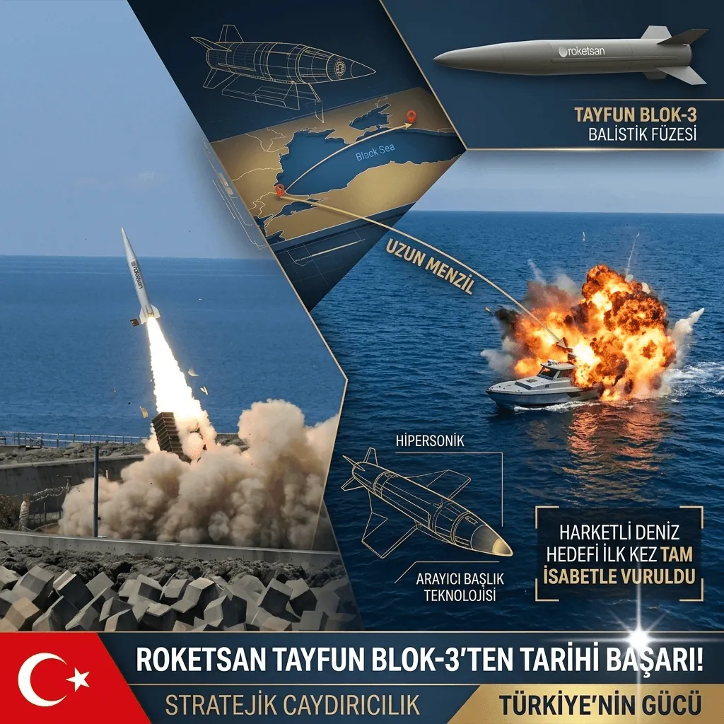 TAYFUN BLOK-3’ten Tarihi Başarı! Hipersonik Füze Hareketli Deniz Hedefini İlk Kez Tam İsabetle Vurdu